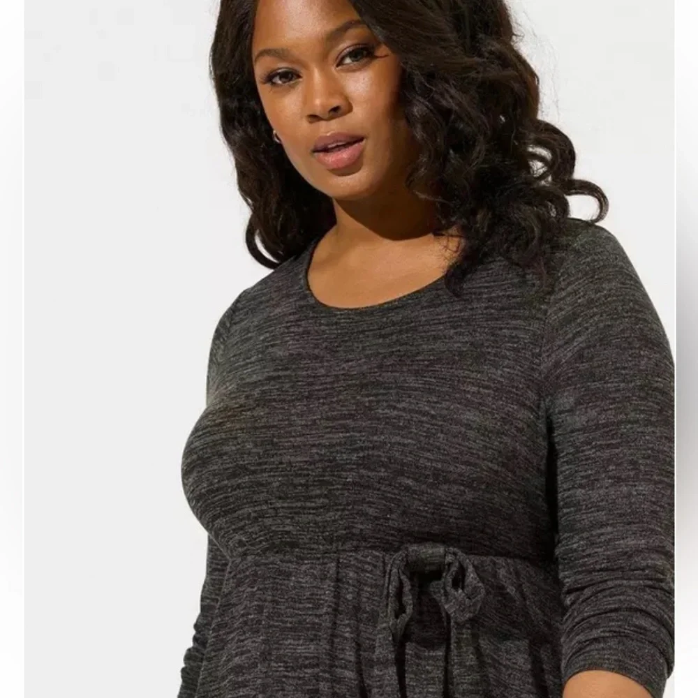 Torrid At The Knee Super Soft Plush Hacci Faux Wrap Dress W1371 Plus Size 3X - Picture 2 of 10